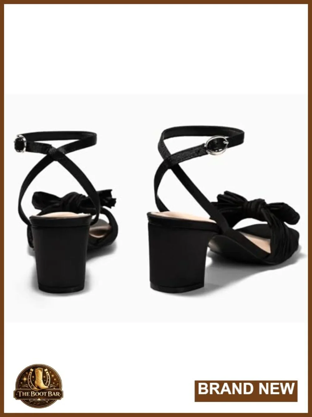 Womens Satin Bow Block Heel Sandals Open Toe Ankle Strap Dressy Wedding Shoes